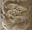 Panel 20:01 - Porcine centaur, wearing a hooded garment and playing a viol